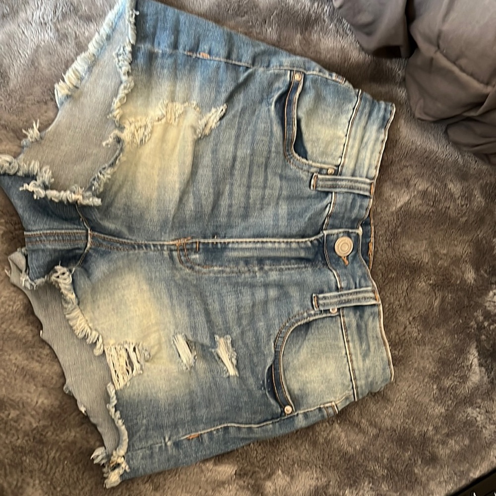 High waisted Jean shorts.